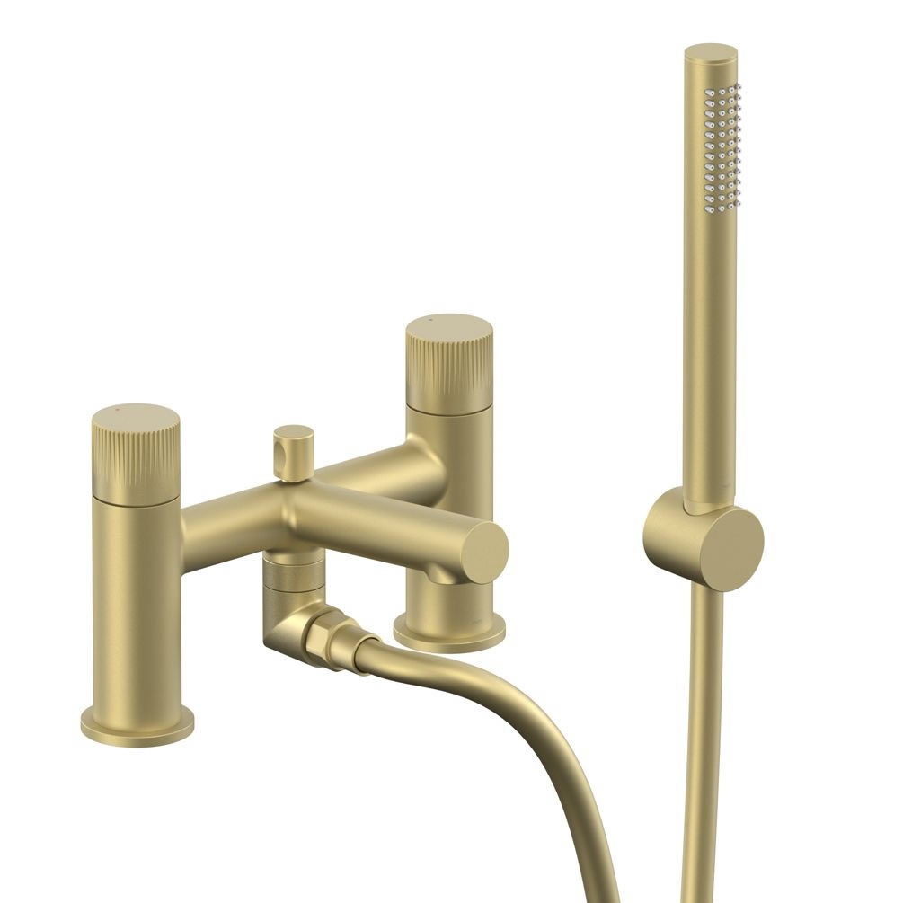 Vado Safari Leverless Satin Brass Deck Mounted Bath Shower Mixer